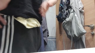 Getting Dressed After Coming Out of the Shower, I went to the Street with a Hard Cock and no Underwe